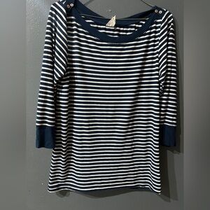 Anthropologie Navy and White Striped Top by Akemi + Kin